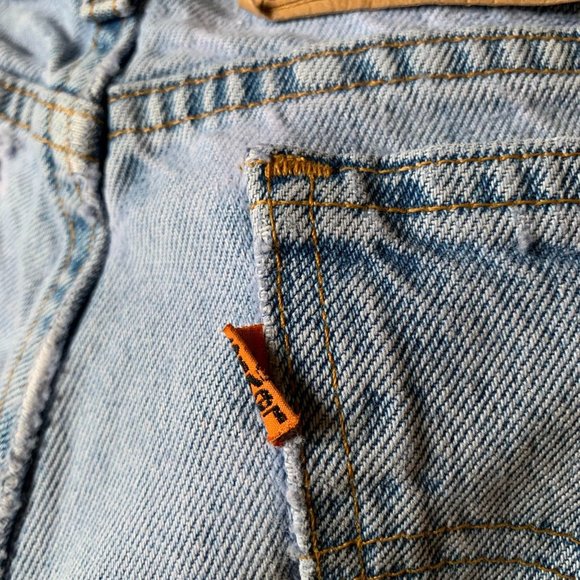 80’s Orange Label Light Wash Distressed 560 Jeans - Picture 4 of 11